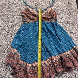 Angie Turquoise and Peach Boho Dress